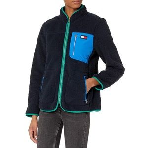 Tommy Hilfiger Women’s Full Zip Navy Sherpa Jacket